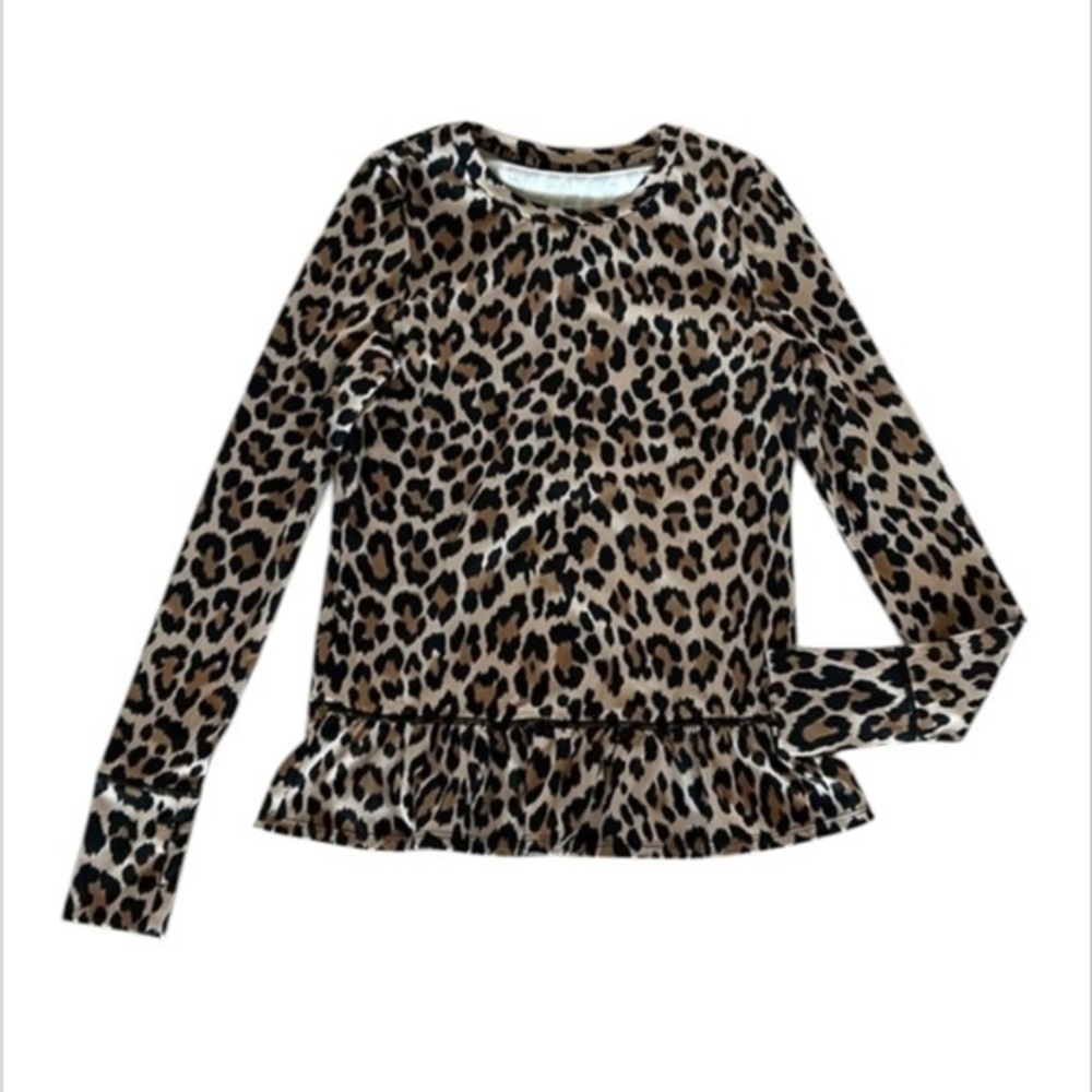 Kate Spade Scuba knit animal print long sleeve top size XS